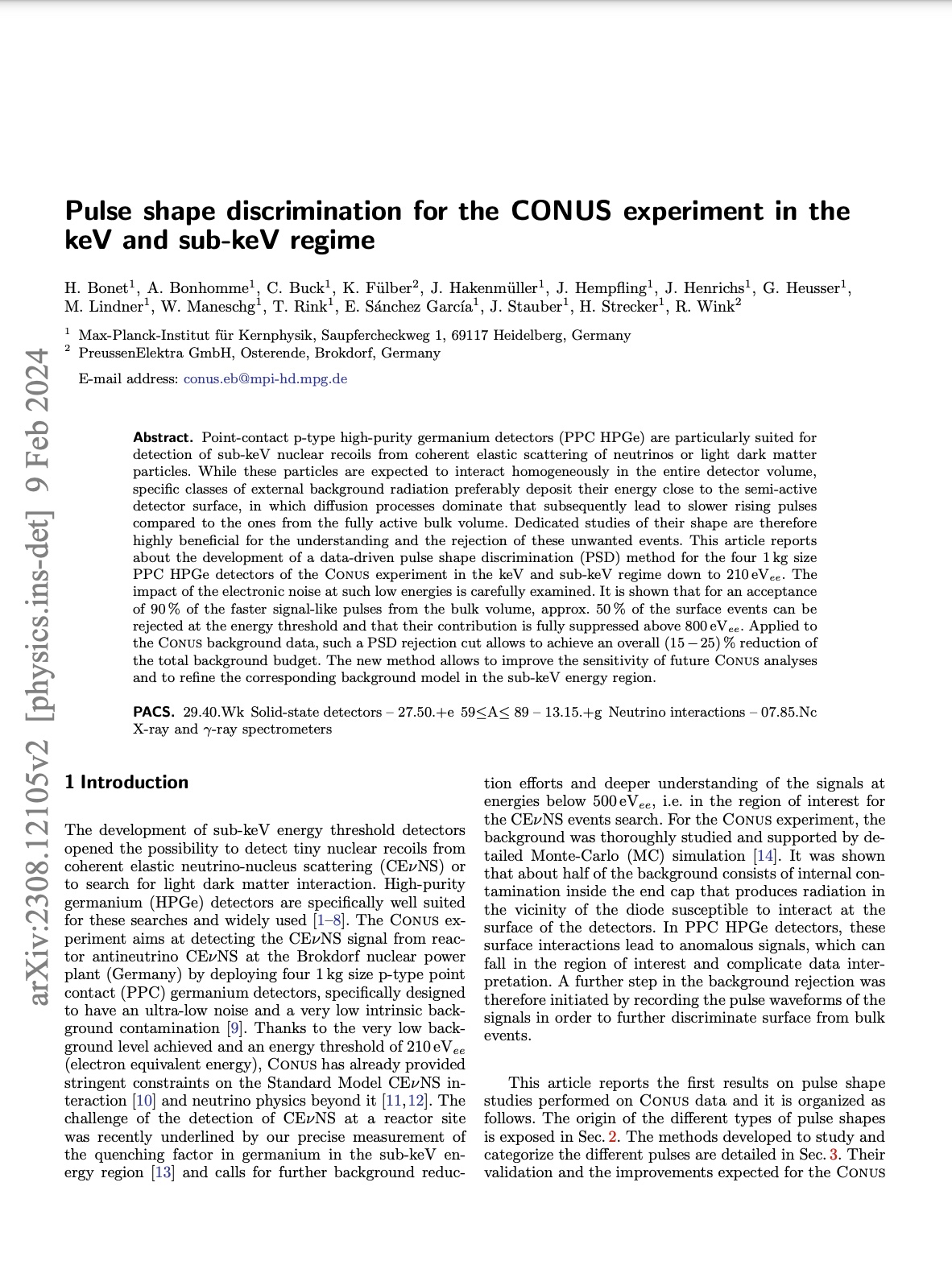 Pulse shape discrimination for the CONUS experiment in the keV and sub-keV regime